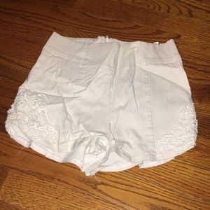 White high waisted shorts